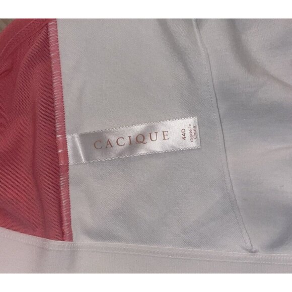 Cacique Unlined Full Coverage No Wire Bra Front Close Floral Womens 44D White - Picture 6 of 7